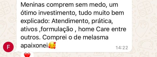 Depoimento de aluna sobre qualidade do curso